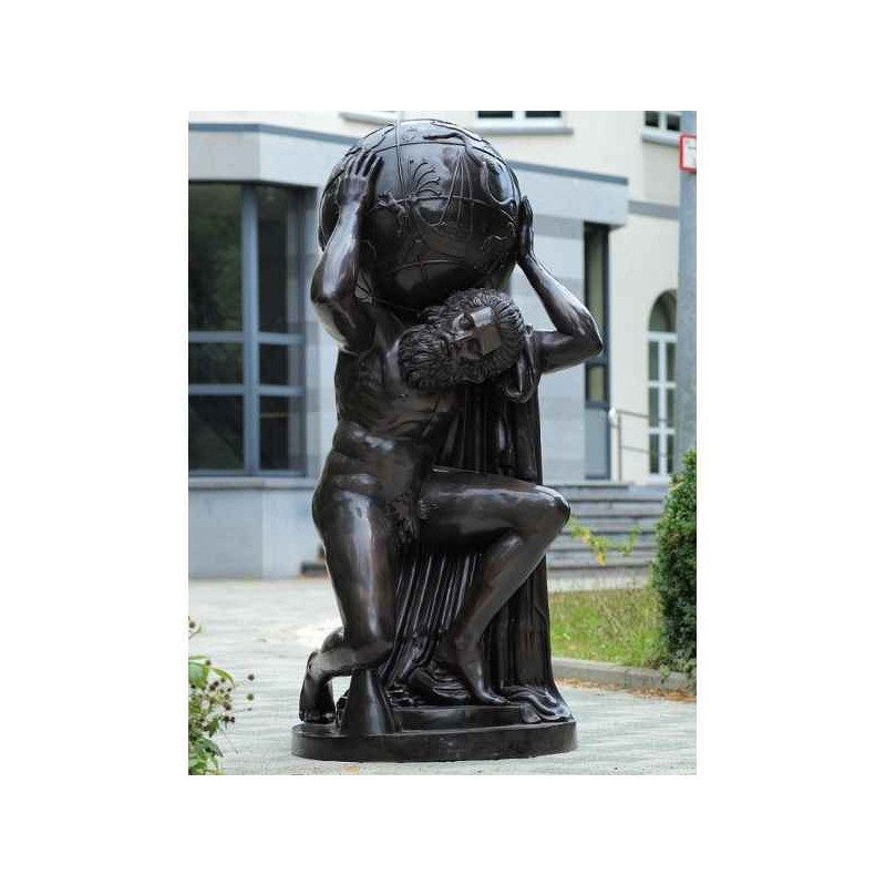 Décoration Statuette bronze personnage Atlas et le monde -B1049