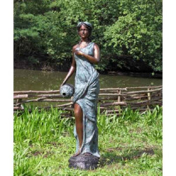 Décors Animaux en Bronze Nadia avec vase bronze -B58404