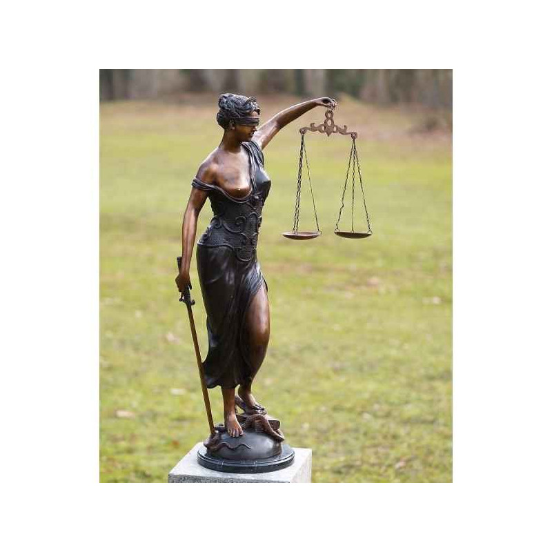 Décoration Statuette bronze personnage Femme justice bronze -B57886