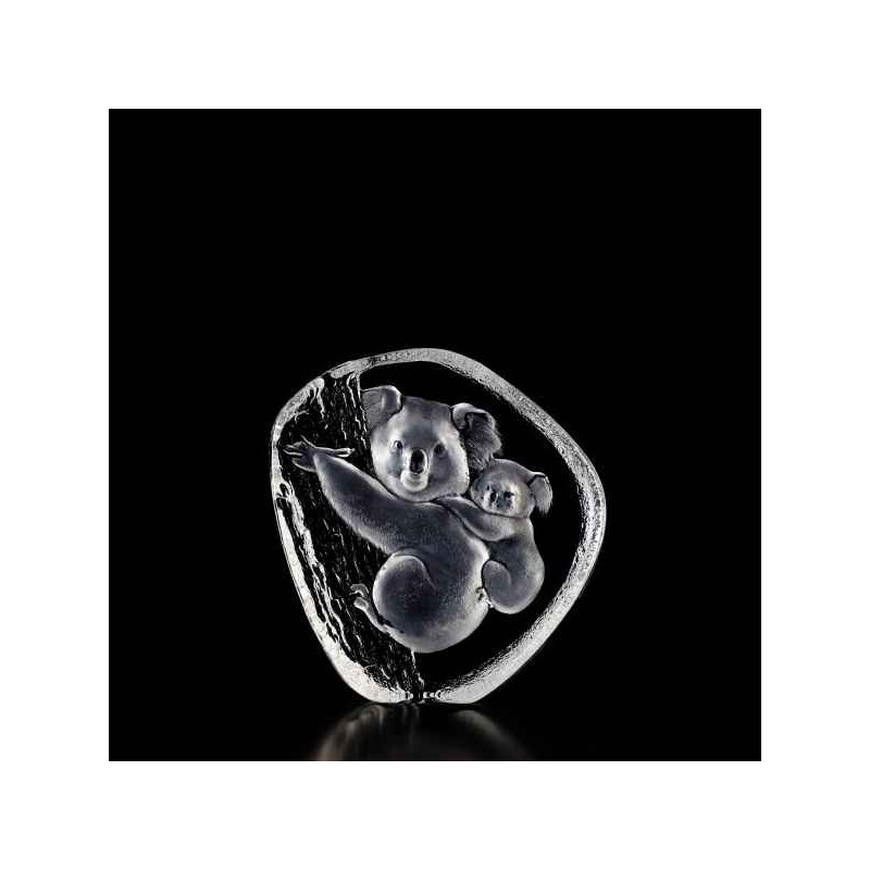 Décoration animaux en verre Koala avec bébé Mats Jonasson -33362