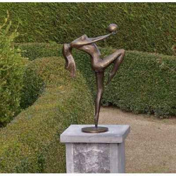 Décoration Statuette bronze personnage Grand femme avec balle "chloé" -AN1193BR-BI-L