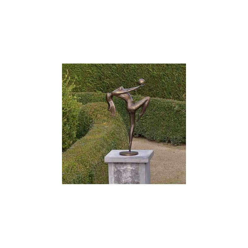 Décoration Statuette bronze personnage Grand femme avec balle "chloé" -AN1193BR-BI-L