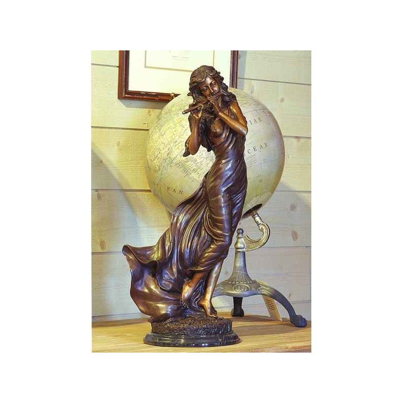 Décoration Statuette bronze personnage Musicienne -AN0772BR-B