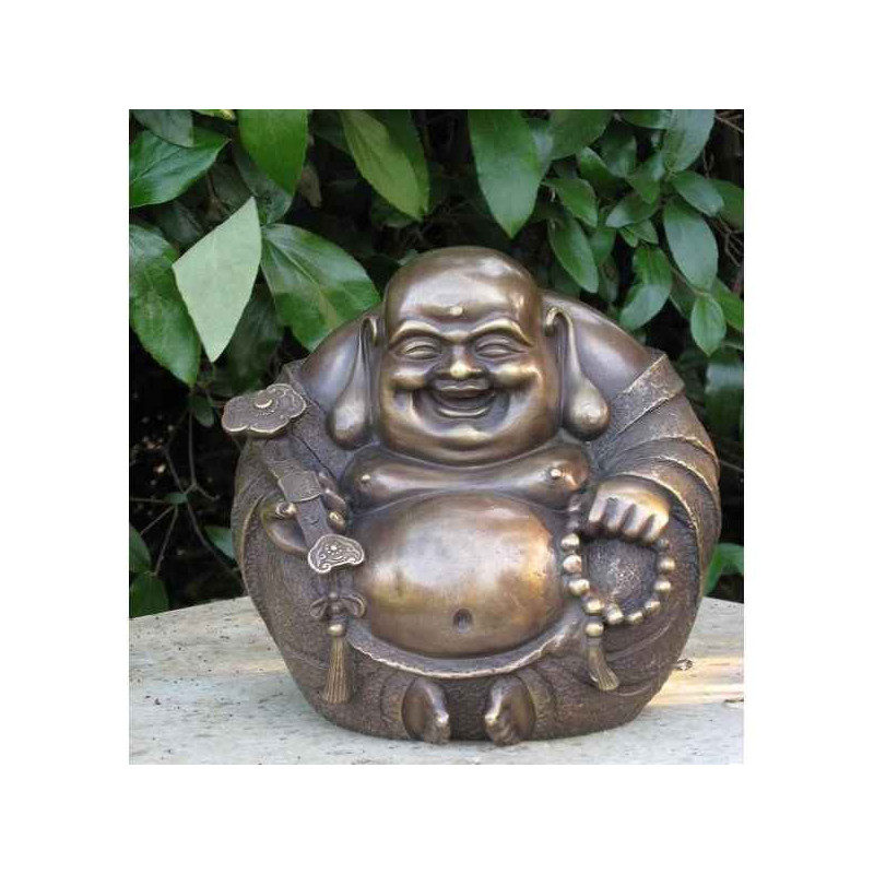 Décoration Statuette bronze personnage Boudha sur base -AN0878BRW-B
