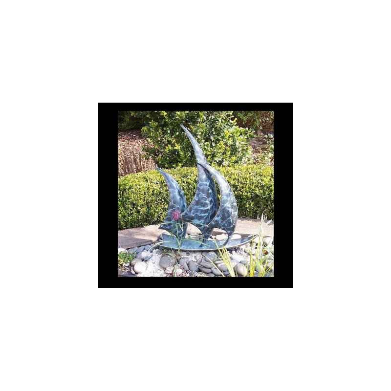 Décoration Statuette bronze personnage Voilier avec 3 voiles -AN0813BR-A1