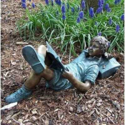 Décoration Statuette bronze personnage Garcon avec serviette -AN0711BRW-V-L