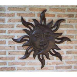 Décoration Statuette bronze personnage Soleil et lune décoration murale -HW1436BR-B