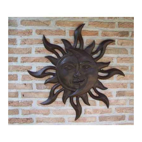 Décoration Statuette bronze personnage Soleil et lune décoration murale -HW1436BR-B