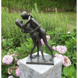 Décoration Statuette bronze personnage Couple de danse courbé vers l'arrière -AN1537BR-BI