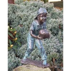 Décoration Statuette bronze personnage Joueur au foot -AN1431BRW-V