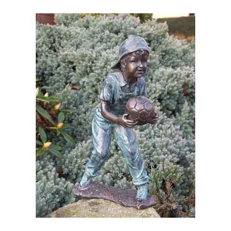 Décoration Statuette bronze personnage Joueur au foot -AN1431BRW-V