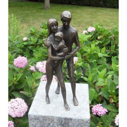 Décoration Statuette bronze personnage Paire avec enfant -AN1532BR-BI