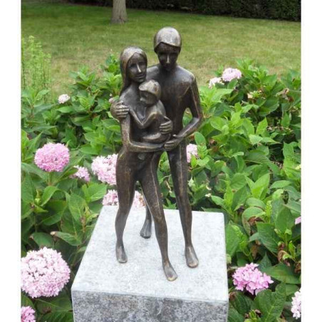 Décoration Statuette bronze personnage Paire avec enfant -AN1532BR-BI