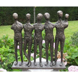 Décoration Statuette bronze personnage 5 hommes et enfant -AN1694BR-BI
