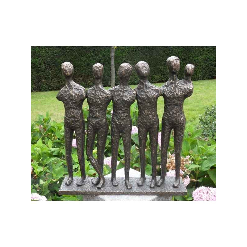 Décoration Statuette bronze personnage 5 hommes et enfant -AN1694BR-BI