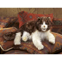 Animaux-Bois-Animaux-Bronzes.com propose Chat ébouriffé marionnette 