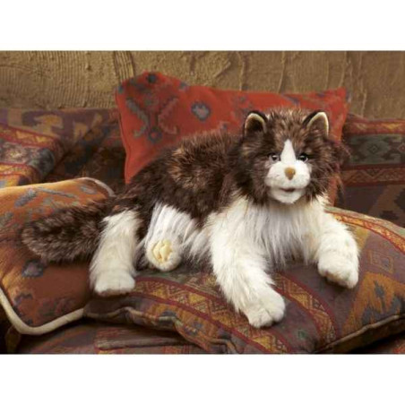 Animaux-Bois-Animaux-Bronzes.com propose Chat ébouriffé marionnette 