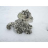 Félin Léopard des neiges assis peluche animalière -6356