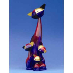 Animaux-Bois-Animaux-Bronzes.com propose Le Chat Quincy et Quinta  Quiana Questa R, QR02