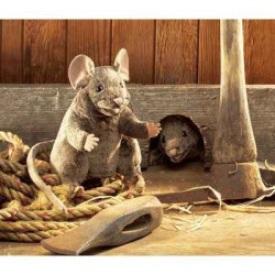 Animaux de la ferme Souris marron marionnette 