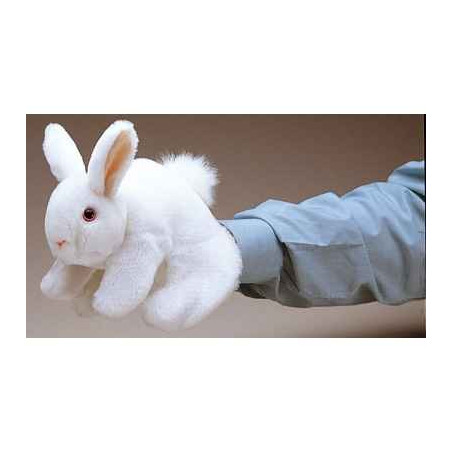 Marionnette peluche, Lapin blanc -2048