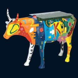 Figurine Statuette Vache Rouge Noir Table Cow Art in the City - 80901