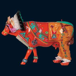 Figurine Statuette Vache Palátala, the red sunrise Art in the City - 80624