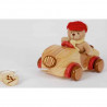 Petit ours et sa jolie voiture en bois -1405