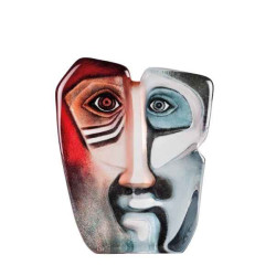 Objet de collection en verre Domino , rouge bleu Mats Jonasson -65130 dans animaux-bois-animaux-bronzes
