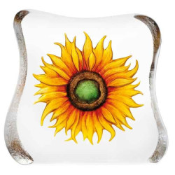 Objet de collection en verre Tournesol, jaune design robert ljubez Mats Jonasson -33885 dans animaux-bois-animaux-bronzes