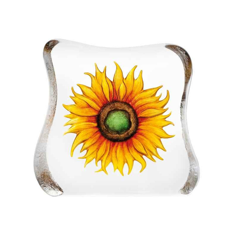 Objet de collection en verre Tournesol, jaune design robert ljubez Mats Jonasson -33885 dans animaux-bois-animaux-bronzes