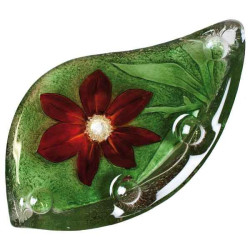 Objet de collection en verre Bougeoir fleur , rouge Mats Jonasson -69017 dans animaux-bois-animaux-bronzes
