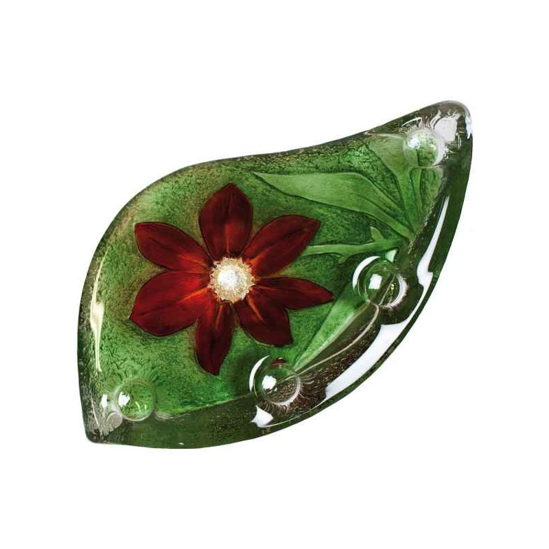 Objet de collection en verre Bougeoir fleur , rouge Mats Jonasson -69017 dans animaux-bois-animaux-bronzes