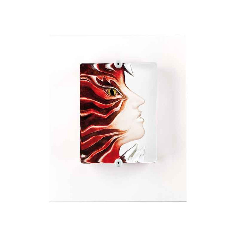 Décoration Statuette en verre Portrait Amazona , rouge Mats Jonasson -63033