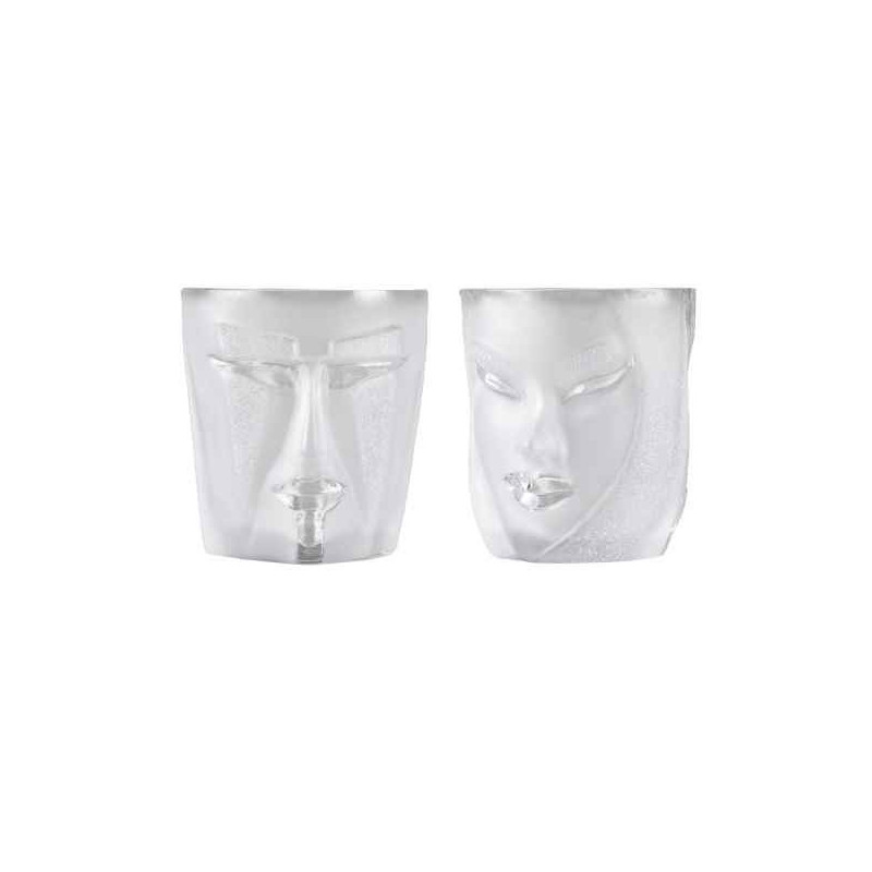 Objet de collection en verre Tambour , 2-pack electra kubik, petite clair Mats Jonasson -42026 dans animaux-bois-animaux-bronzes
