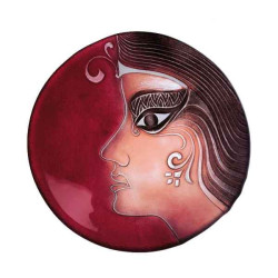 Décoration Statuette en verre Portrait Platter , rouge Mats Jonasson -77903