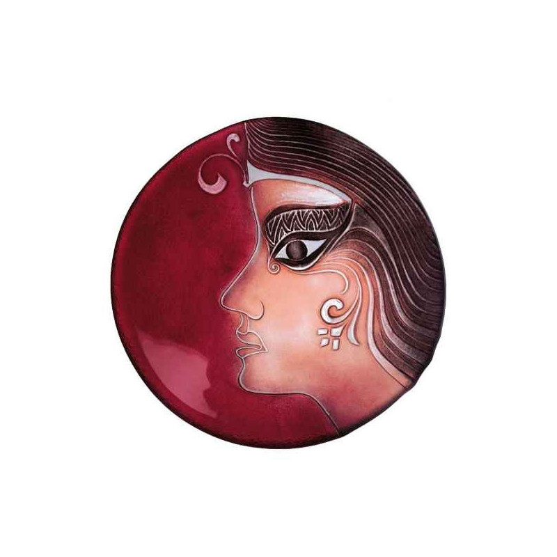 Décoration Statuette en verre Portrait Platter , rouge Mats Jonasson -77903