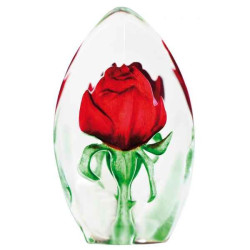 Décoration animaux en verre Rose, rouge, grand Mats Jonasson -33838