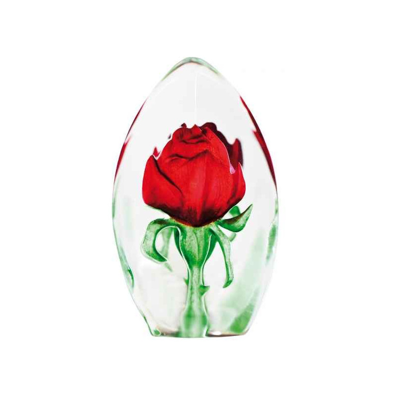Décoration animaux en verre Rose, rouge, grand Mats Jonasson -33838