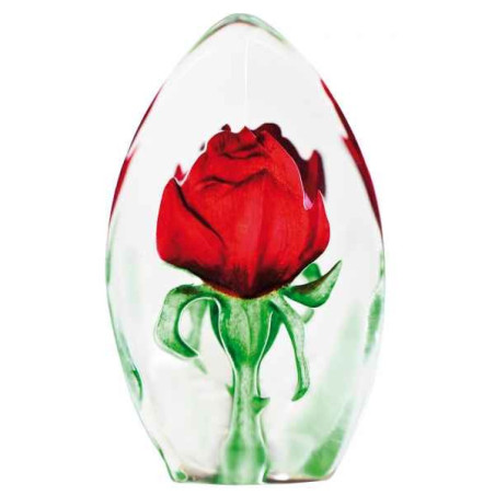 Décoration animaux en verre Rose, rouge, grand Mats Jonasson -33838