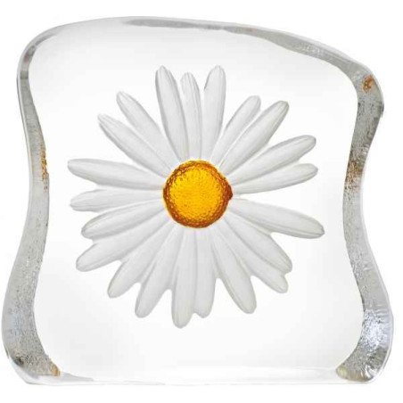 Décoration animaux en verre Daisy , sablé jaune design robert ljubez Mats Jonasson -33886