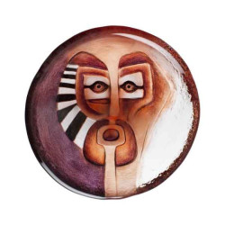Objet de collection en verre Shama , bol, violet orange Mats Jonasson -55981 dans animaux-bois-animaux-bronzes