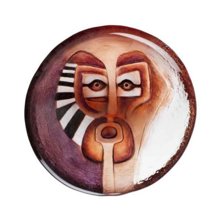Objet de collection en verre Shama , bol, violet orange Mats Jonasson -55981 dans animaux-bois-animaux-bronzes