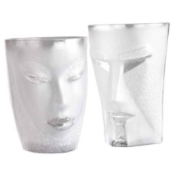 Objet de collection en verre Kubik , tambour + electra , verre , transparent, paquet de 2 Mats Jonasson -42014 dans animaux-bois