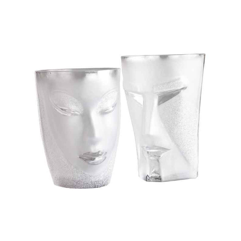 Objet de collection en verre Kubik , tambour + electra , verre , transparent, paquet de 2 Mats Jonasson -42014 dans animaux-bois