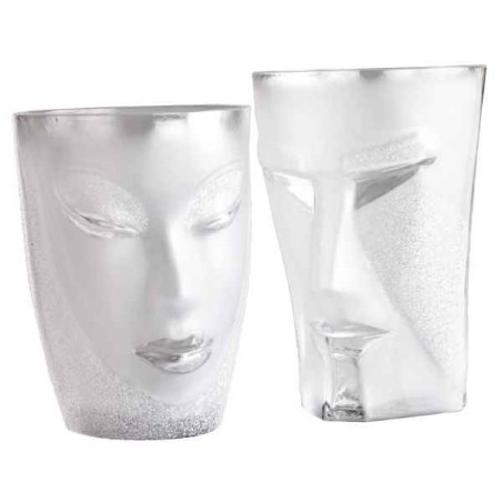 Objet de collection en verre Kubik , tambour + electra , verre , transparent, paquet de 2 Mats Jonasson -42014 dans animaux-bois