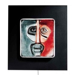 Décoration Statuette en verre Portrait Domino , bleu / rouge Mats Jonasson -63040