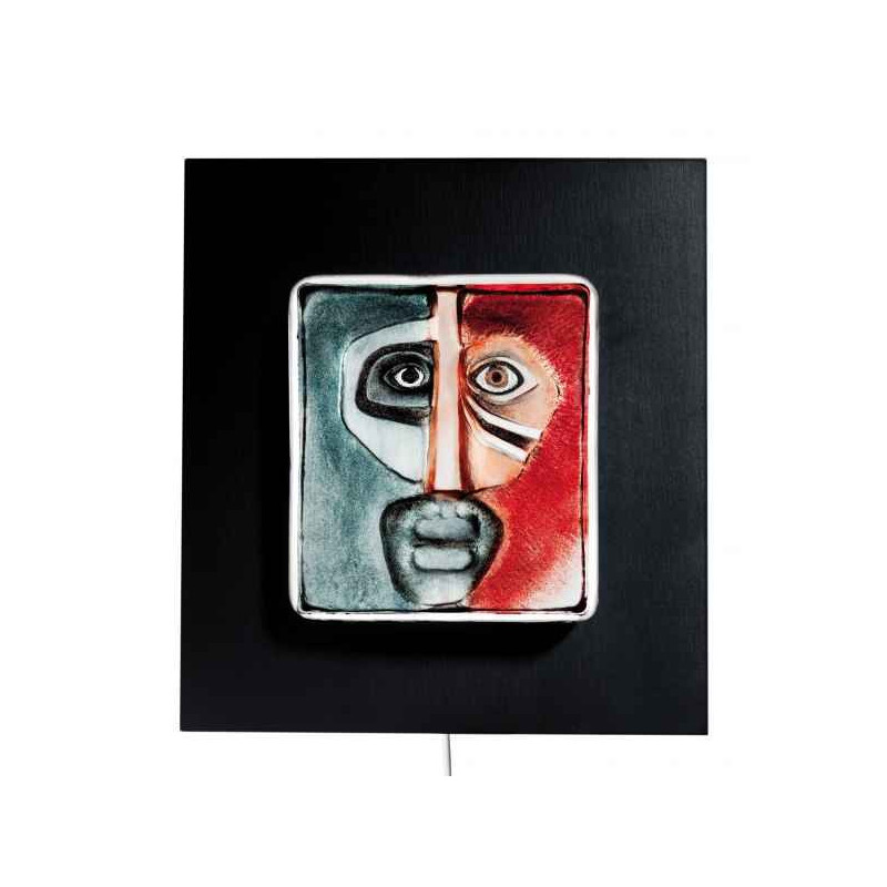 Décoration Statuette en verre Portrait Domino , bleu / rouge Mats Jonasson -63040