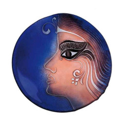 Décoration Statuette en verre Portrait Platter , bleu Mats Jonasson -77904