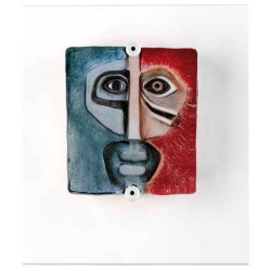 Décoration Statuette en verre Portrait Domino , bleu / rouge Mats Jonasson -63028